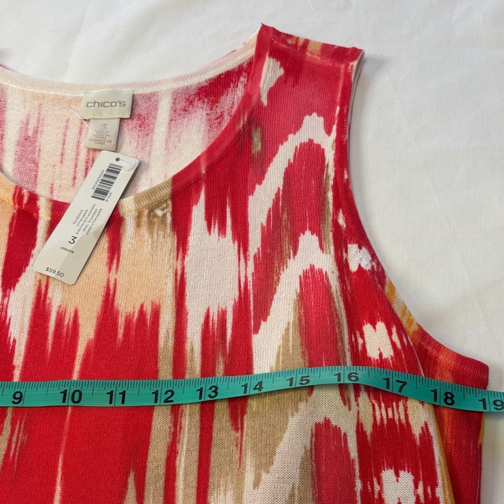 ❤️NWT Chico’s Essential Red Orange Cardigan & Tank Set Comfy Soft Size 3 NWT❤️ - Picture 10 of 15